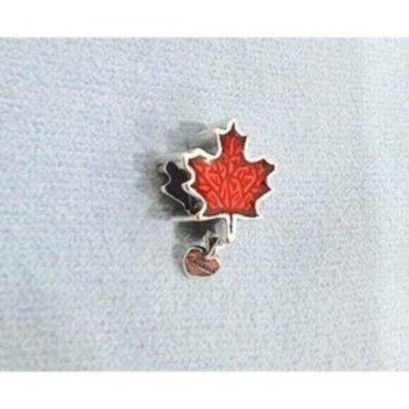 Love Canada Maple Leaf Charm in Sterling Silver, Red Enamel Pandora Compatible - Picture 5 of 5
